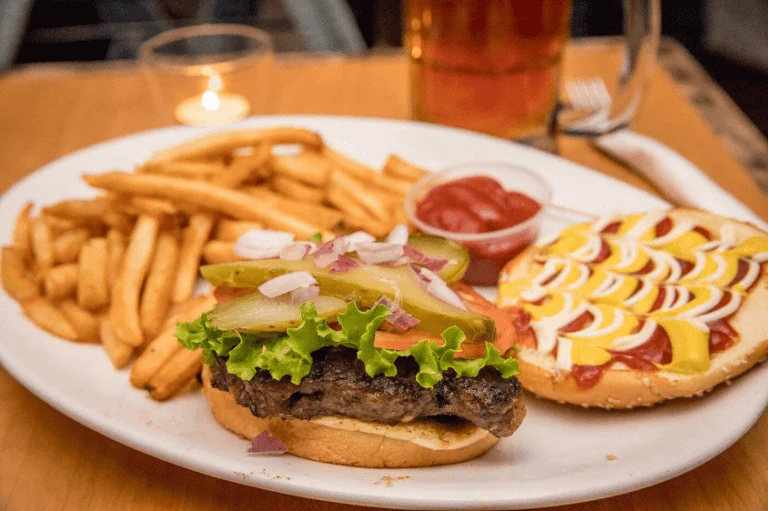 The Lab burger and fries